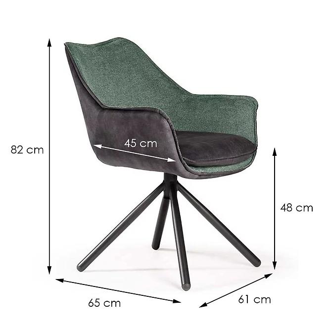 Stuhl Montreal Grün+Grau / Füß Schwarz