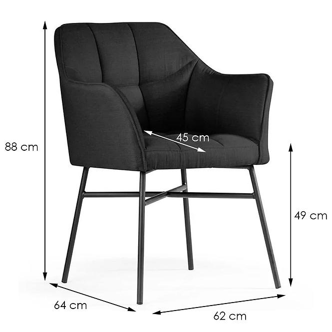 Stuhl Rimini Schwarz/ Füß Schwarz