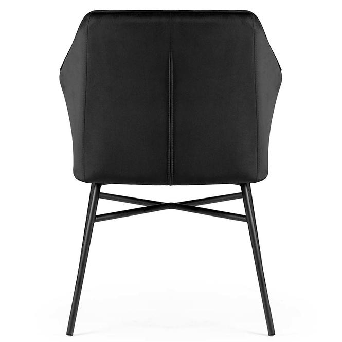 Stuhl Rimini Velvet - Schwarz/ Füß Schwarz