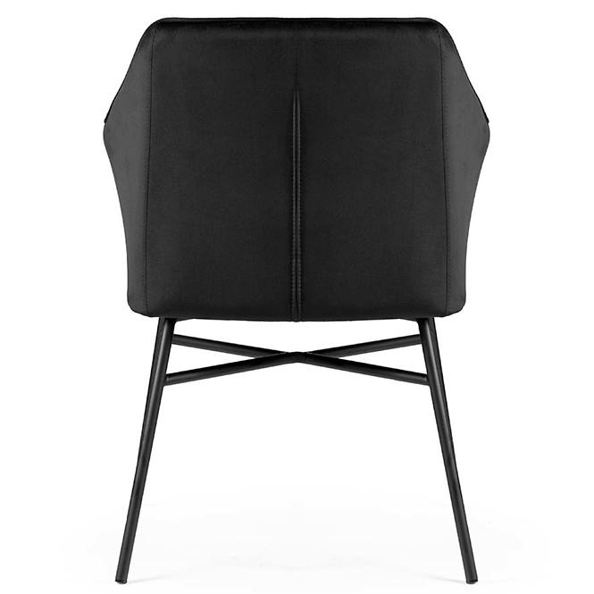 Stuhl Rimini Velvet - Schwarz/ Füß Schwarz