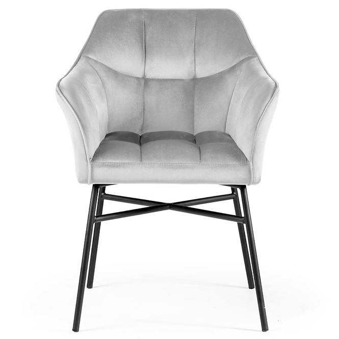 Stuhl Rimini Velvet - Silber/ Füß Schwarz