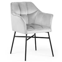 Stuhl Rimini Velvet - Silber/ Füß Schwarz