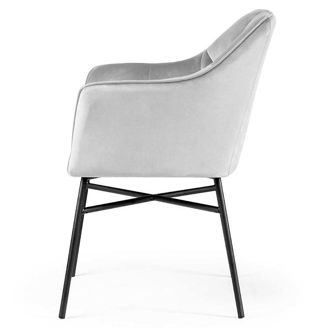 Stuhl Rimini Velvet - Silber/ Füß Schwarz