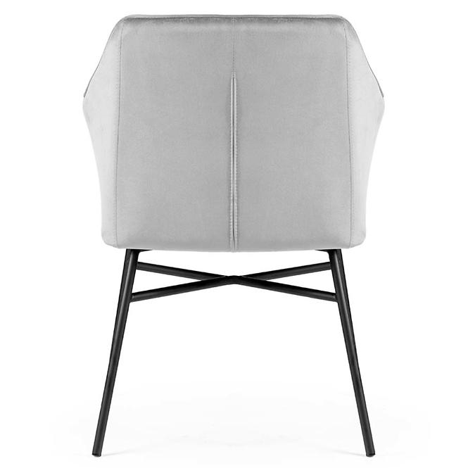 Stuhl Rimini Velvet - Silber/ Füß Schwarz