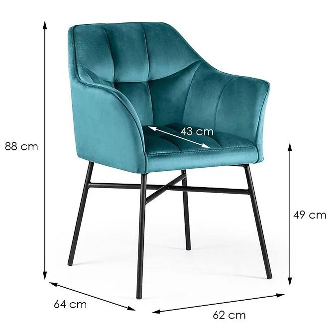 Stuhl Rimini Velvet - Türkis/ Füß Schwarz