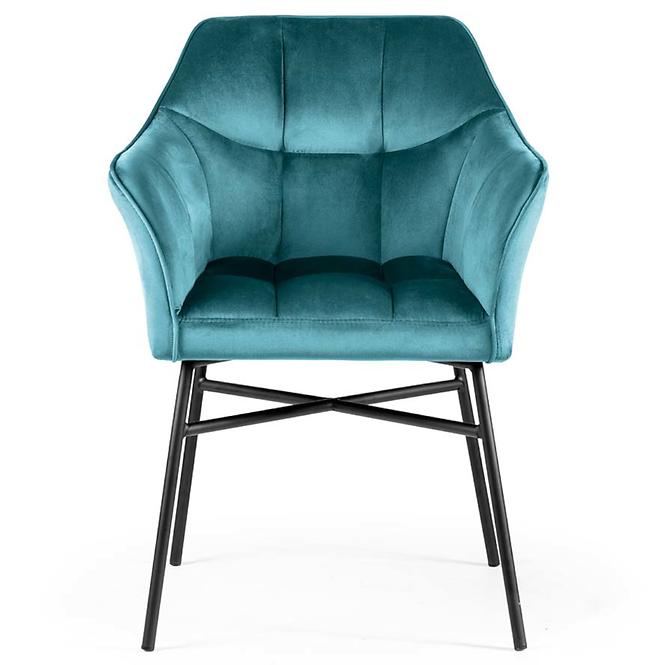 Stuhl Rimini Velvet - Türkis/ Füß Schwarz