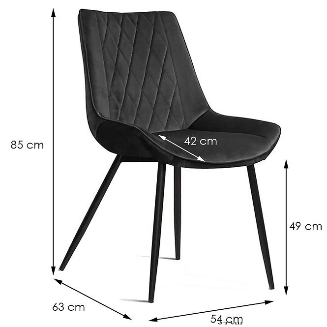 Stuhl Dubai Schwarz [BL19]/ Füß Schwarz - 2 St.