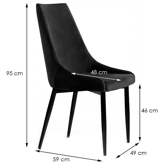 Stuhl Luis Velvet Schwarz/ Füß Schwarz - 2 St.