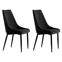 Stuhl Luis Velvet Schwarz/ Füß Schwarz - 2 St.