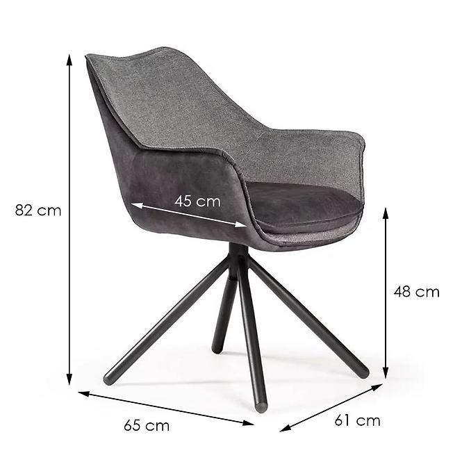 Stuhl Montreal Grau / Füß Schwarz - 2 St.
