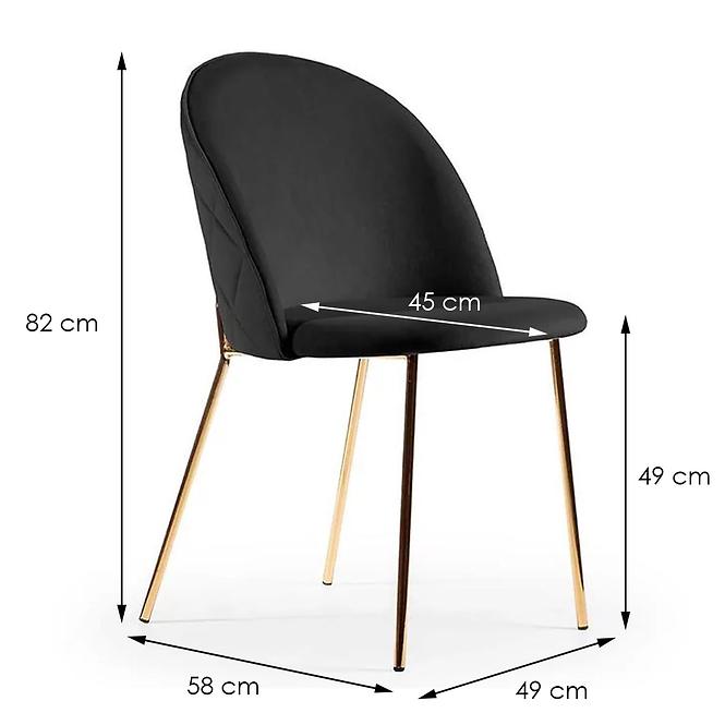 Stuhl Mussi 2 Schwarz/ Füß Golden - 2 St.