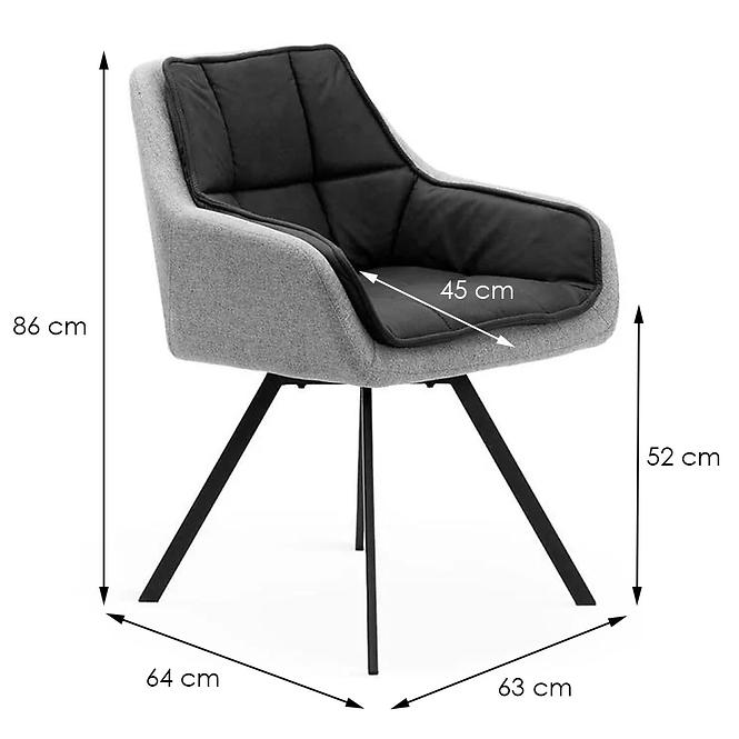 Stuhl Obrotowe Pirlo Ii Grafit+Grau/Füß Schwarz - 2 St.