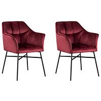 Stuhl Rimini Velvet - Burgund/ Füß Schwarz - 2 St.