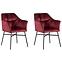 Stuhl Rimini Velvet - Burgund/ Füß Schwarz - 2 St.