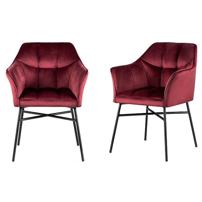 Stuhl Rimini Velvet - Burgund/ Füß Schwarz - 2 St.