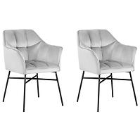 Stuhl Rimini Velvet - Silber/ Füß Schwarz - 2 St.
