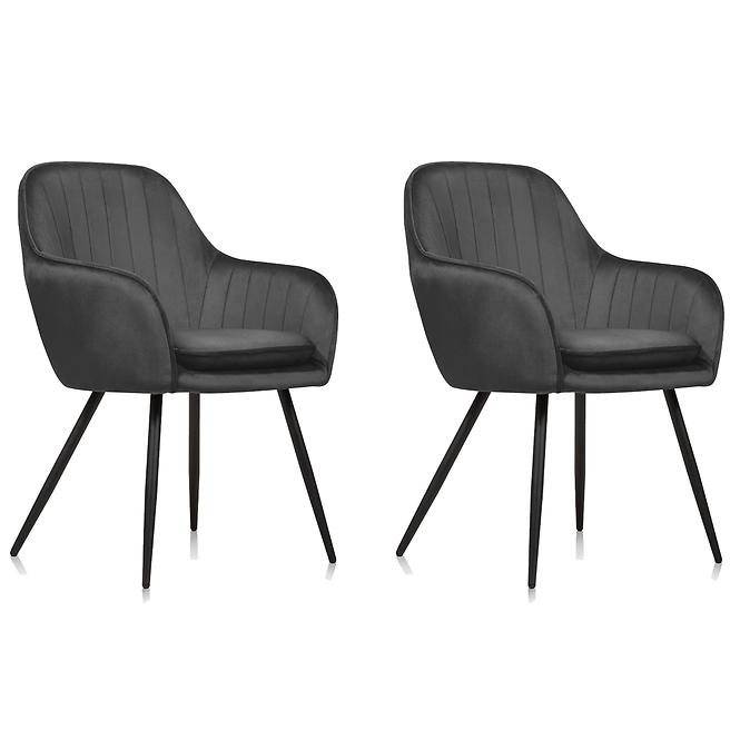 Stuhl Roma Schwarz/ Füß Schwarz - 2 St.