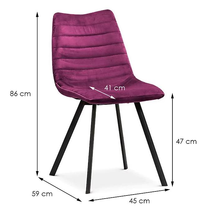 Stuhl Roxa Burgund/ Füß Schwarz - 2 St.