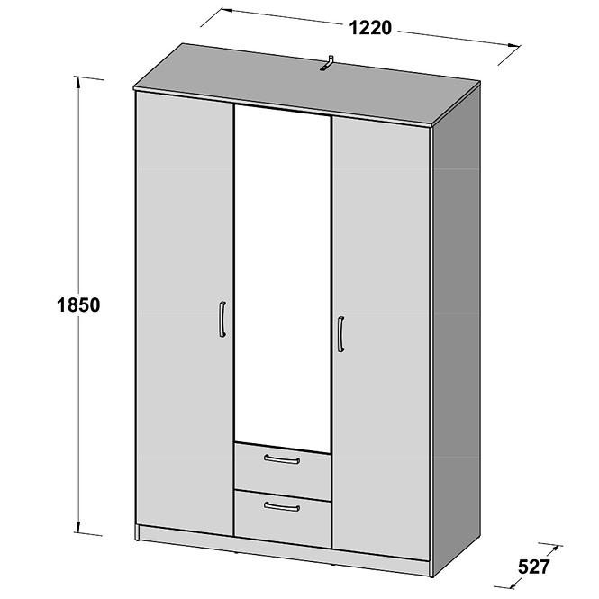 Schrank Niko 123cm Eiche Sonoma