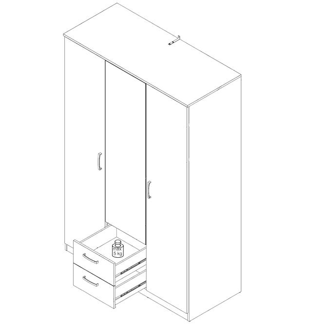 Schrank Niko 123cm Eiche Sonoma