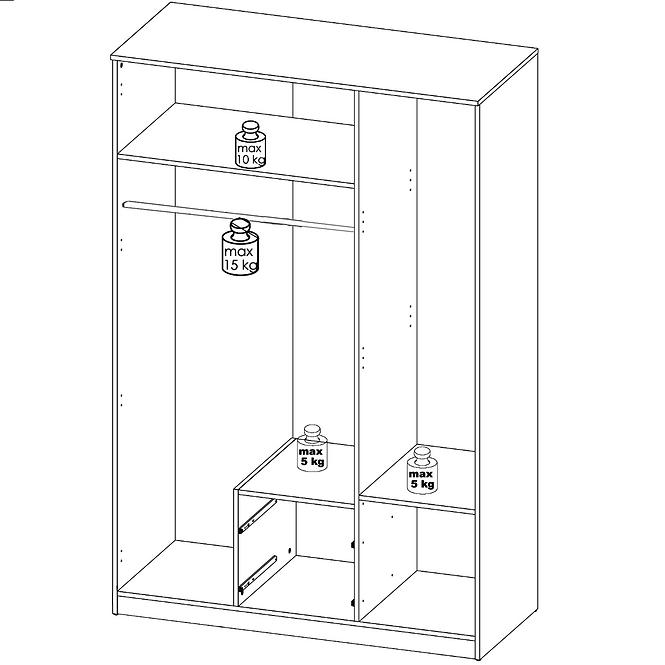 Schrank Niko 123cm Eiche Sonoma