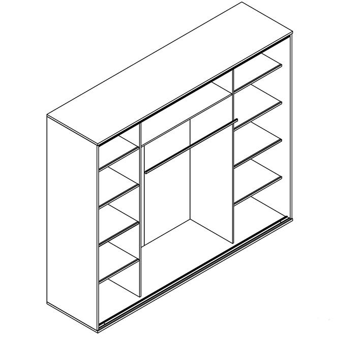 Schrank Silver 255cm Eiche Sonoma