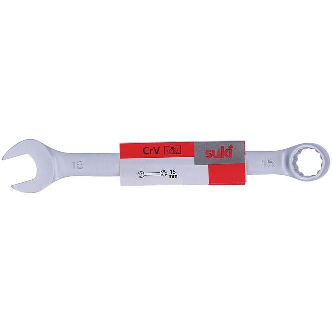 Ringmaulschlüssel flach 15 mm Chrom-Vanadium DIN3113-A