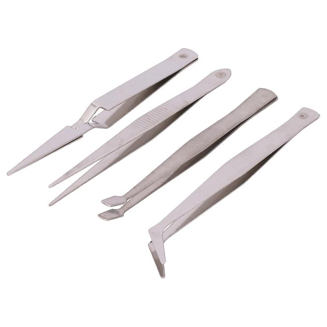 Pinzetten-Set aus Edelstahl 4-teilig