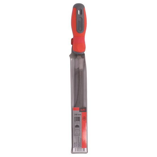 Werkstattfeile 200 mm H1, halbrund 2K-Griff
