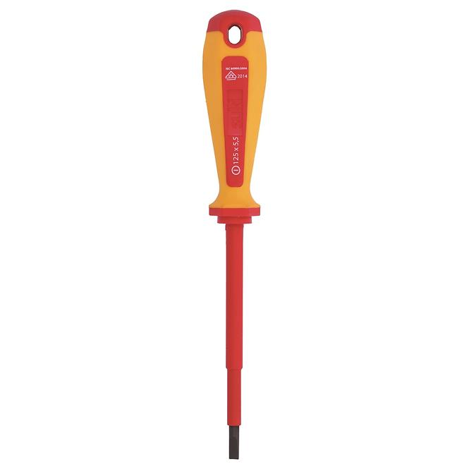 Elektrotechnischer Schraubendreher 125x5,5 mm, VDE, 2K – Griff