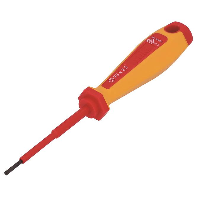 Elektrotechnischer Schraubendreher 75x2,5 mm, VDE, 2K – Griff