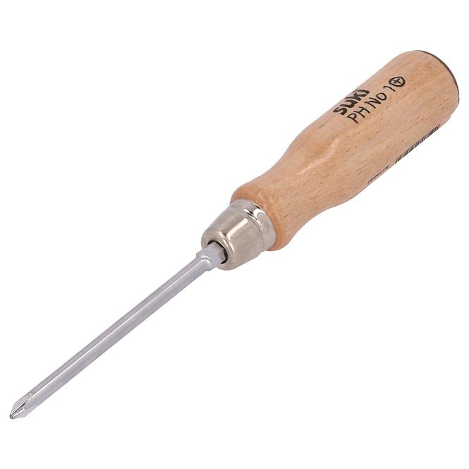 Schraubendreher PH 1x80 mm, 6K, Holzgriff