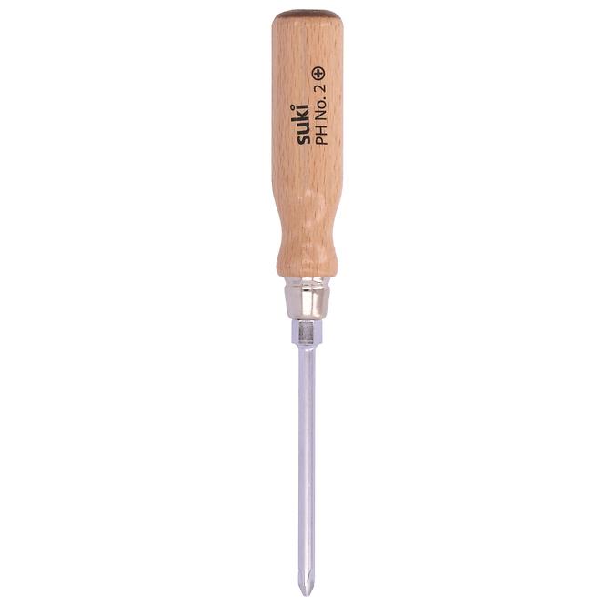 Schraubendreher PH 2x100 mm, 6K, Holzgriff