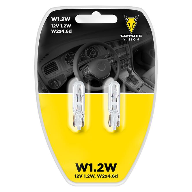 Autoglühbirne 12V 1.2W W1.2W Ganzglas Coyote Vision 2 st. Blister