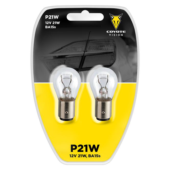 Autoglühbirne 12V 21W P21W BA15S Coyote Vision 2 st.  Blister