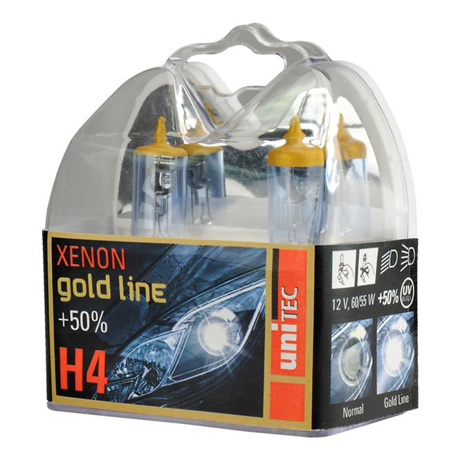 Autoglühbirne 12V H4 60/55W Unitec Xenongold 2 st.