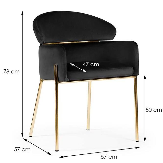 Stuhl Breda Schwarz/ Füß Golden - 4 St.