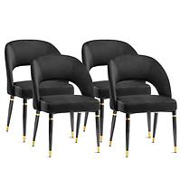 Stuhl Diva Schwarz/ Füß Schwarz - 4 St./ Golden Dekor