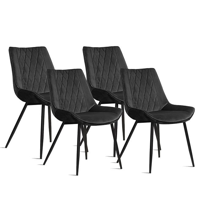 Stuhl Dubai Schwarz [BL19]/ Füß Schwarz - 4 St.