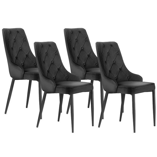 Stuhl Genova Schwarz/ Füß Schwarz - 4 St.