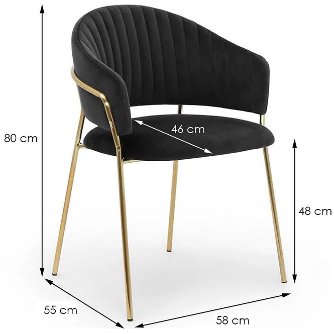 Stuhl Layla Schwarz/ Füß Golden - 4 St.