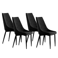 Stuhl Luis Velvet Schwarz/ Füß Schwarz - 4 St.