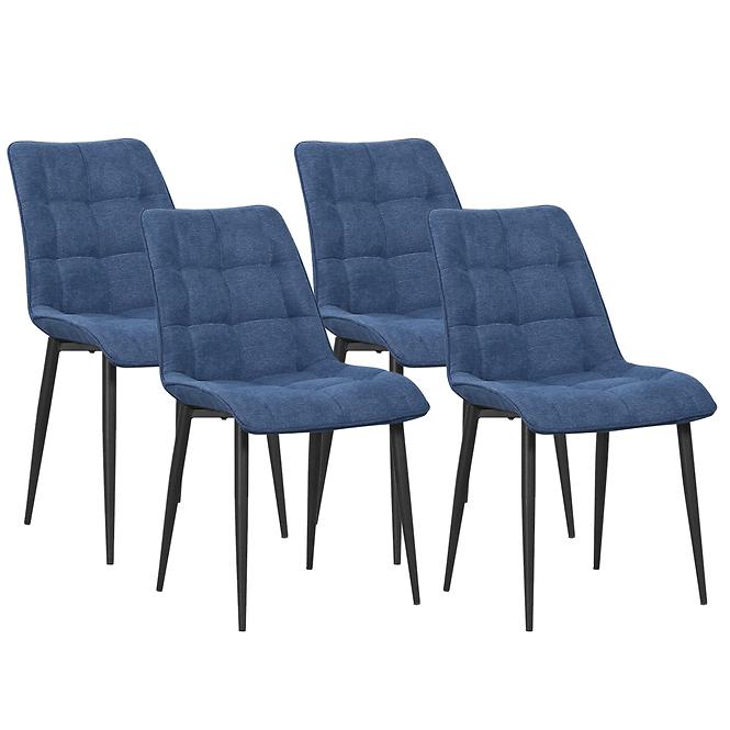 Stuhl Marco Blau/ Füß Schwarz - 4 St.