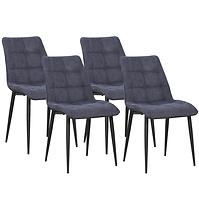 Stuhl Marco Grau/ Füß Schwarz - 4 St.