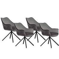 Stuhl Montreal Grau / Füß Schwarz - 4 St.