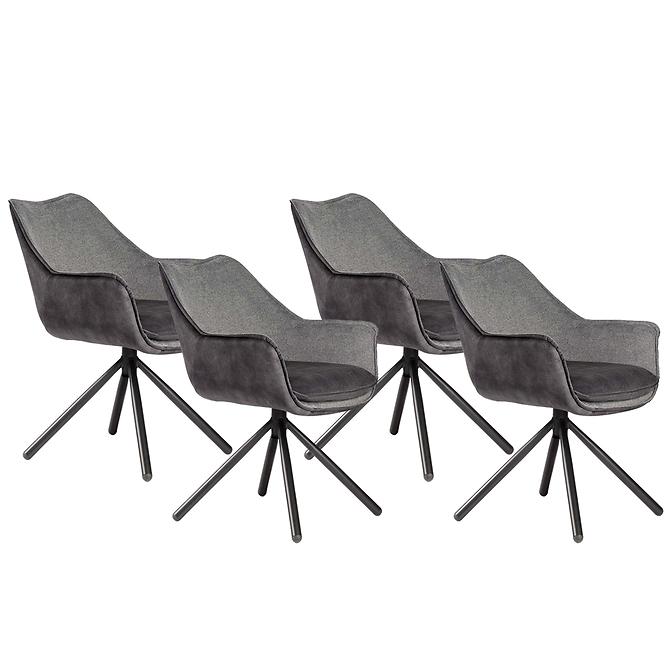 Stuhl Montreal Grau / Füß Schwarz - 4 St.