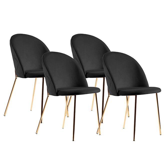 Stuhl Mussi 2 Schwarz/ Füß Golden - 4 St.