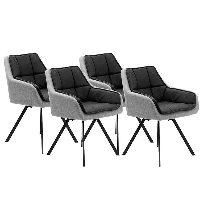 Stuhl Obrotowe Pirlo Ii Grafit+Grau/Füß Schwarz - 4 St.