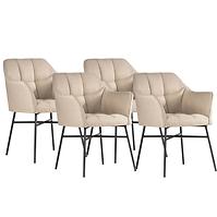 Stuhl Rimini Beige/ Füß Schwarz - 4 St.