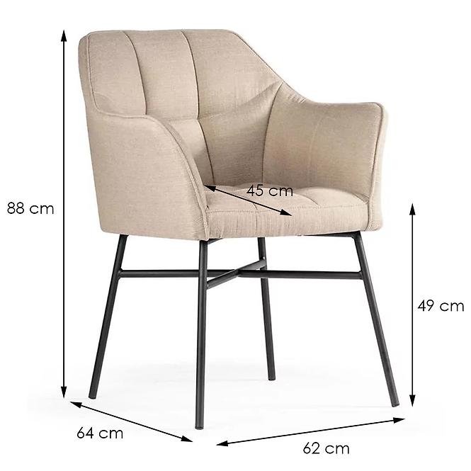 Stuhl Rimini Beige/ Füß Schwarz - 4 St.